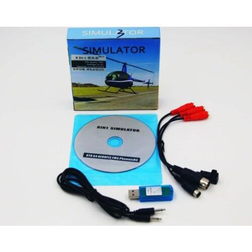 8in1 USB Flight Simulator Cable (Phoenix,RealFlight G4,XTR,AeroFly,FMS) forFutaba ESky JR WFLY 4-8Ch Skill Traning Free Shipping