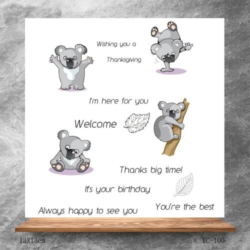 ZhuoAng Lazy koala bear Clear Stamps/Silicone Transparent Seals for DIY scrapbooking photo album Clear Stamps