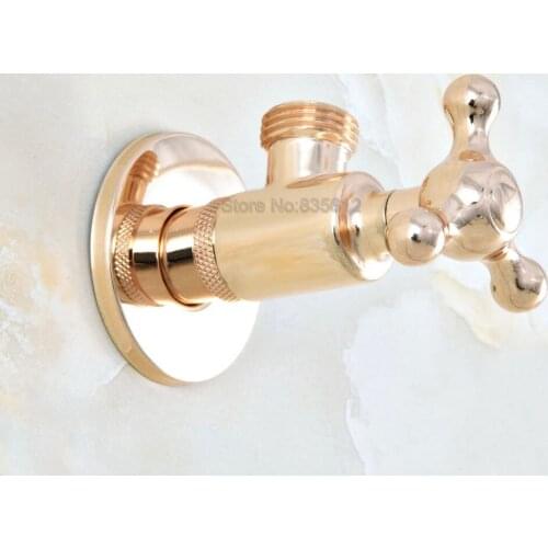 Gold Color Brass 1/2"male x 1/2" male Brass Bathroom Angle Stop Valve Gold Finish Filling Valves Bathroom tav015