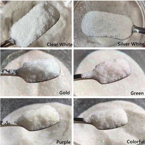 0.2mm Ultra Fine Nail Glitter Holographic White Colorful Shiny Spangle Dust For Nails DIY Craft Manicure Art Decorations