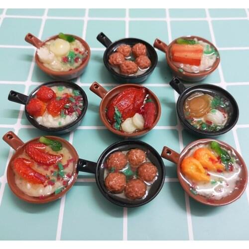 1/6 Dollhouse Miniature Play Doll Food Toy Mini Clay pot Rice Kitchen Accessories