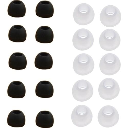 10 Pairs Medium Size Clear Silicone Replacement Ear Buds Tips For Sony Phillips