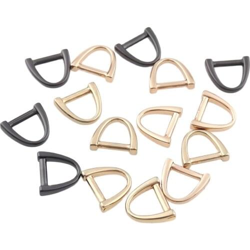 100pcs Mini Dee D Rings Gold Gun black 8mm Metal Buckle Webbing Backpack Leathercraft Strap Pets Collar DIY Sewing Accessories