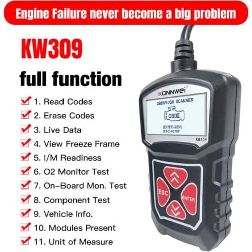 2020 Newest Professional Car Code Reader Diagnostic Scan Tool KW309 OBD2 Scanner automotive Check Engine Light Tools Multi-Langu