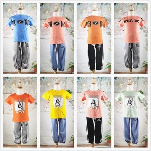 2020 Summer Childrens Wear Boys Short-Sleeve Clothing Set Kid Sport Suit T-shirt + Pants 2 Pcs Tracksuit 6-11T childrens suit