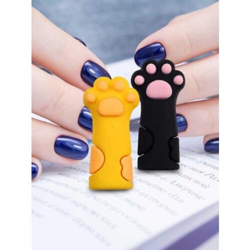 3pc Nail Nipper Tweezers Cuticle Scissors Protective Sleeve Cat Paw Shape Silicone Manicure Pedicure Tool Protector Case Cover