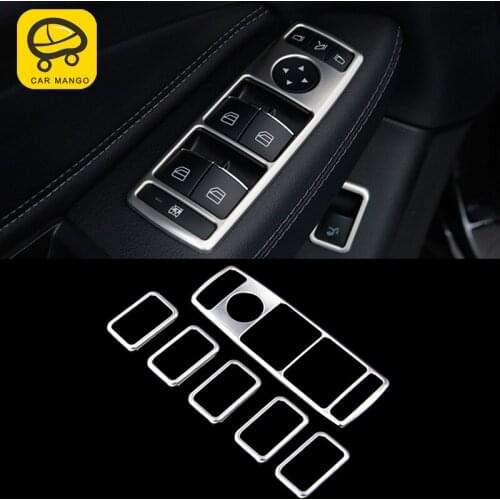 CarManGo For Mercedes Benz GLS X166 2016-2019 Car Window Control Lift Panel Cover Trim Frame Sticker Chrome Interior Accessories