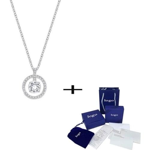 New Fashion Lavender Pendant Necklace Shiny Crystal Elegant Lady Jewelry to Send Couples Anniversary Wedding Gifts