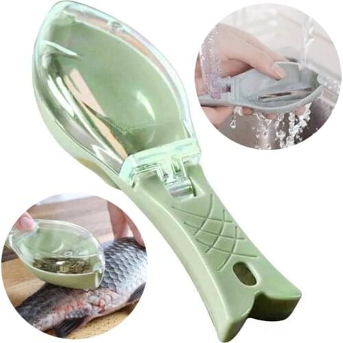 Wonderlife Fish cleaning scales with container fish brush removal scales cleaning tools kitchen supplies for home