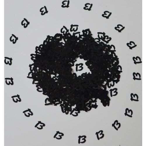 150g Black Silver Number Digitals 13 16 18 20 21 30 40 50 60 70 80 Happy Birthday Party Table Scatters Confetti Decorations