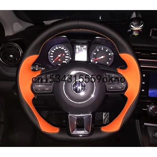 For MG ZS HS MG6 MG3 GS Hand-stitched Anti-Slip Top Leather DIY Steering Wheel Cover