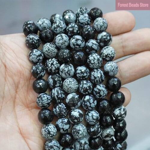 Football Shape Faceted Snow Flake Jaspers Loose Round Beads Diy Bracelet Earrings for Jewelry Making 15" Strand 4 6 8 10 12MM