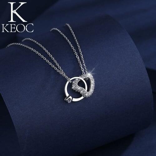Keoc Heart-shaped Annular Pingente Womens Necklaces Gifts for Women Bridesmaid Wedding Valentines Day Gift Jewelry 2021