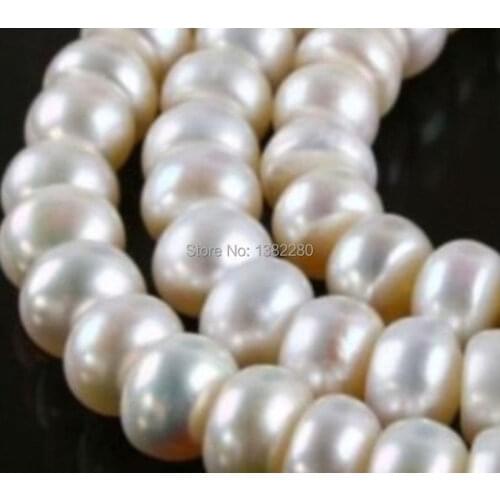 ! Beautiful 8x10mm white seawater pearl Loose Beads 15 " DIY Necklace bracelet jewelry production JT5038