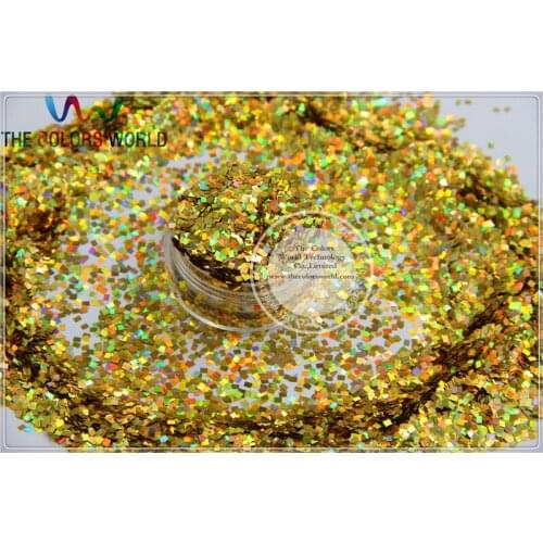 LM-2 Size 2 mm laser holographic Gold color Glitter paillette Square shape spangles for Nail Art and DIY supplies1pack=50g