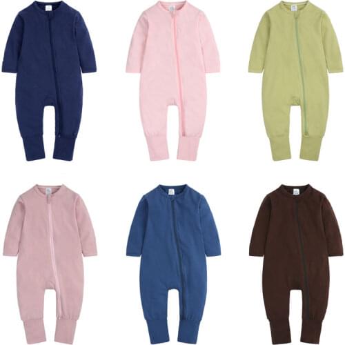 Fashion Newborn Baby Girl Clothes Cartoon Cotton Baby Romper Long Sleeve Zipper Baby Girl Summer Clothes 6-24 Months