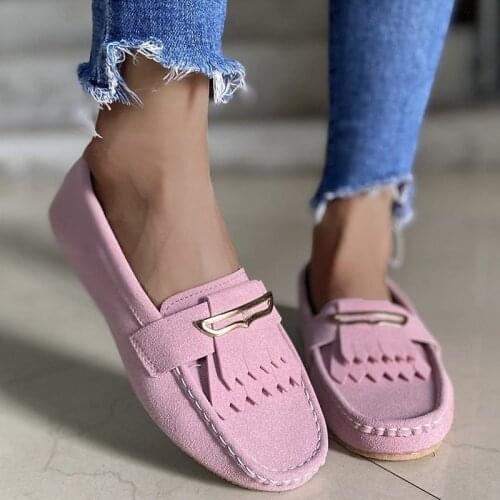 Fashion Women Loafers Genuine Leather Flat Shoes Ballet Flats Slip on Female Moccasins Casual Dress Shoe