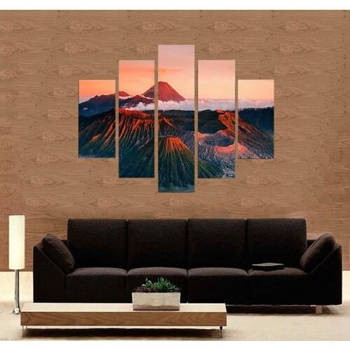 5 Piece Wall Art Canvas Painting Landscape Spectacular Mountain Modern Furniture Living Room Bedroom Modular Picture