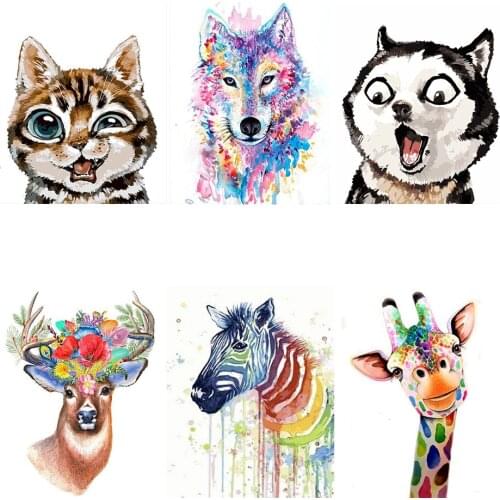 FSBCGT Minimalist Style Animal Painting By Numbers Dog Kits Acrylic Paint Drawing On Canvas Wall Arts HandPainted Home Decor