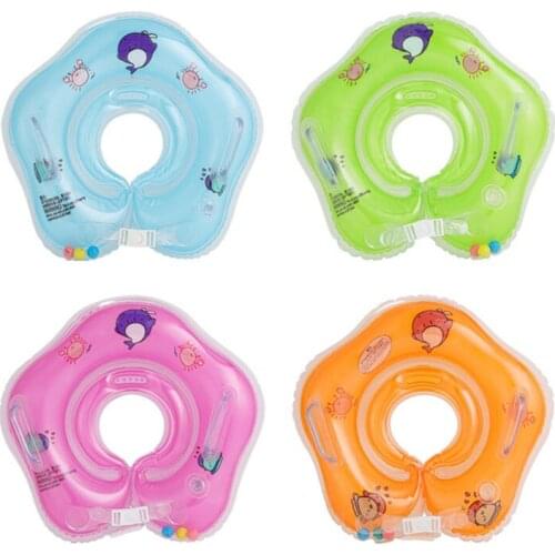 Newborn Infant Inflatable Baby Swimming Neck Float Ring Pools Accessories Bath Circle Toys Safety Neck Float Summer Toy