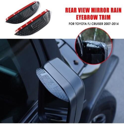 For Toyota FJ Cruiser 2007-2014 ABS Rear View Mirror Rain Eyebrow Cover RearView Trims Car Styling Accessories