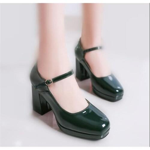 Lolita Shoes College Girl Shoes JK high heel Uniform Shoes PU Leather Mary Jane Shoes B1104