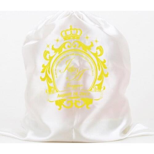 Wholesale Promotional colorful Virgin Hair Bags With Drawstring Satin Hair Packaging Bag Silk Drawstring