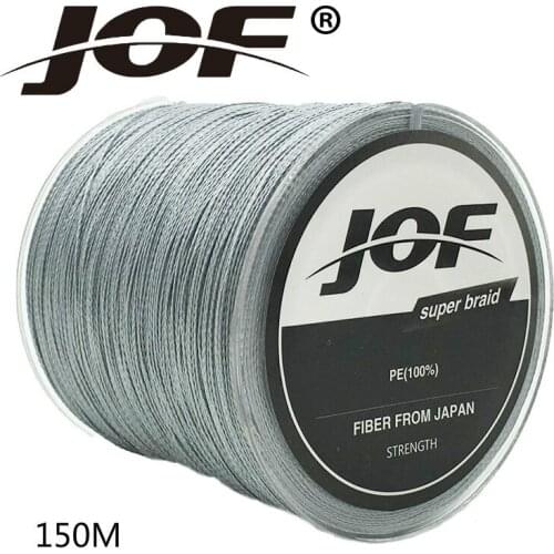 JOF Brand Super Strong 150M 4 Strands Weaves PE Braided Fishing Line Rope Multifilament 4.5-150LB Large tensile