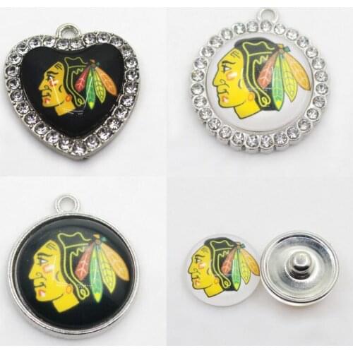 Ice Hockey Sport Chicago Charms Senators Blackhawks Charms Mix Style DIY Pendant Bracelet Necklace Earrings Jewelry Accessories