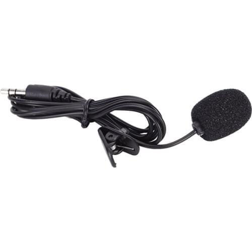 Cool style mini 3.5mm hands-free mic microphone clip on lavalier lapel for pc laptop black