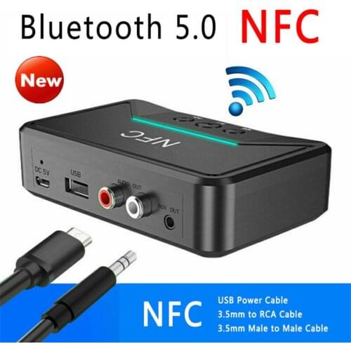 NFC 5.0 Bluetooth Receiver A2DP AUX 3.5mm RCA Jack USB Smart Playback Stereo Audio Wireless Adapter For Car Kit Speaker BT200