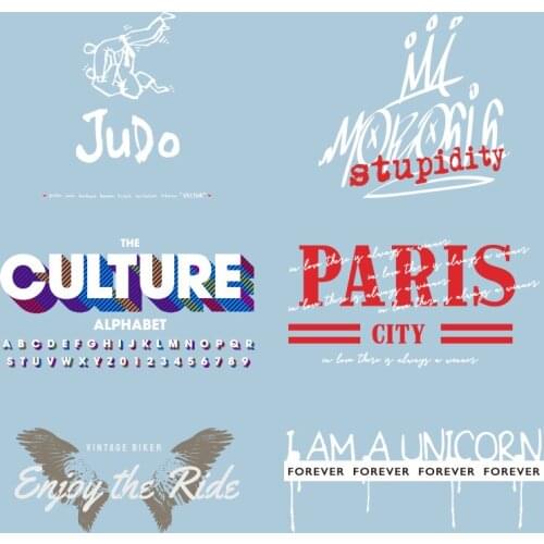 Simple White Letter Pattern Heat-sensitive Patches On Clothes Applique Decor Cap Bright Badge Accessory Patch DIY Appliques