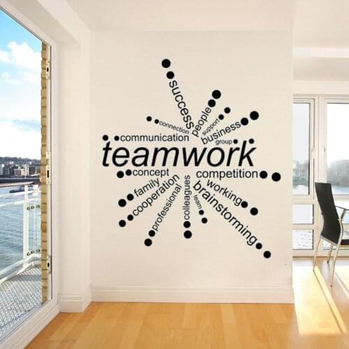 Team Work Quotes for Office Wall Decals for Living Room Home Decor Waterproof Wall Decals Removable DK-155