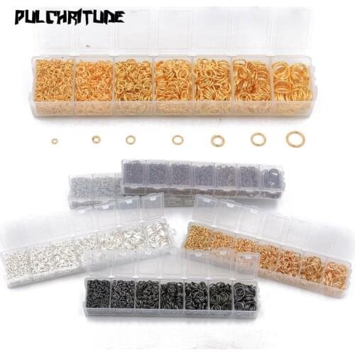 PULCHRITUDE 1 Box 3 4 5 6 7 8 10 Size 7 Color Open Jump Rings Split Rings Link Loop For DIY Jewelry Making Findings Connector