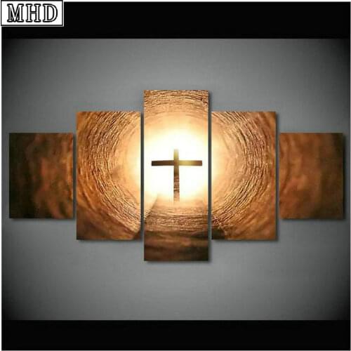 5 spell painting christ cross diamond painting religious icon full square drill diamond embroidery round rhinestone wall sticker