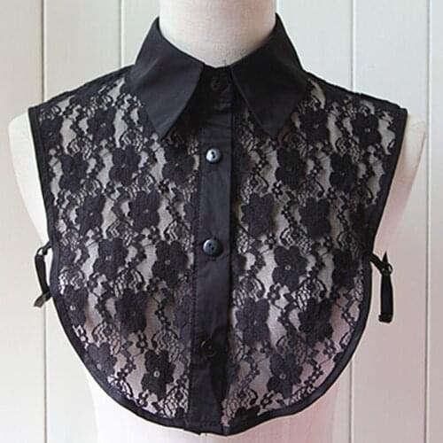 Half Collar Shirt super exaggerated pearl shirt lace false fake collar sweater Elegant False Collar Solid Color Girls Detachable