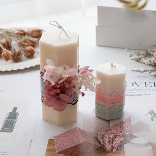 Hexagon Candle Mould Handmade Candle Mold Silicone Candle Soap 3D Mould DIY Aromatherapy Plaster Handcraft Candle Mold