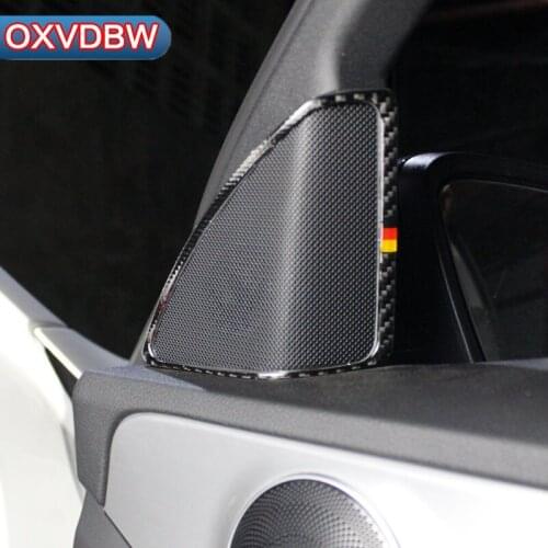 Car Styling Carbon Fiber A column trumpet frame Sticker For Mercedes Benz C Class W205 C180 C200 C300 GLC Accessories