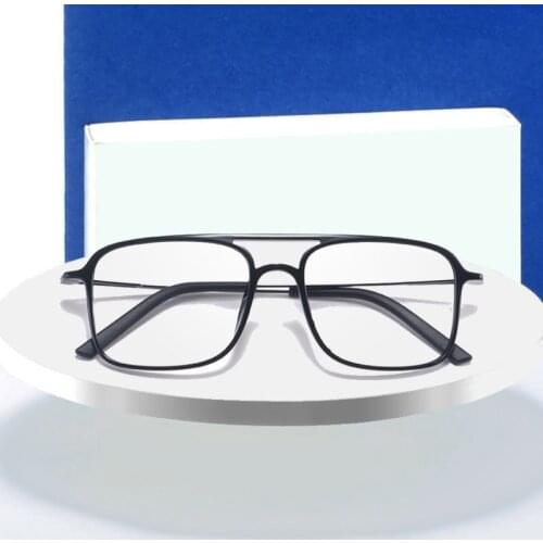 Super Light Square ULTEM Eyeglasses Double Beam Glasses Frame Men and Women Models Tide Big Face Comfortable 7g
