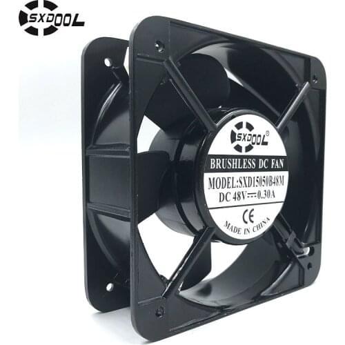 SXDOOL SXD15050B48M 15cm 15050 48V cooling fan 0.30A(max 0.45A) 3400RPM 230CFM 150*150*50mm for server inverter case