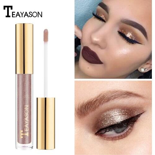 Teayason shimmer eyeshadow cream waterproof long lasting diamond gold silver glitter eyeshadow pencil smoky eyeshadow AM052