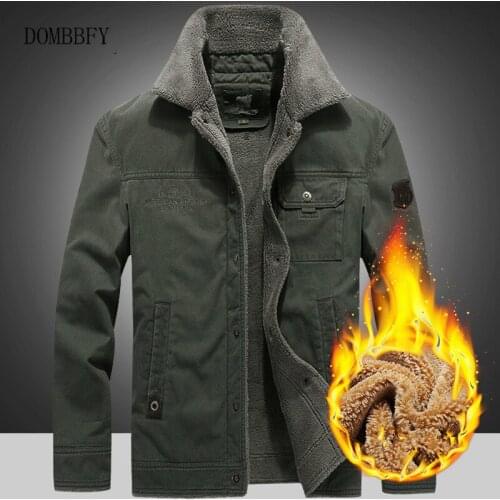 Winter Mens Fleece Military Jackets Thick Warm Parkas Coats Casual Fur Collar Overcoat Plus Size 5XL 6XL Cotton-Padded Jackets