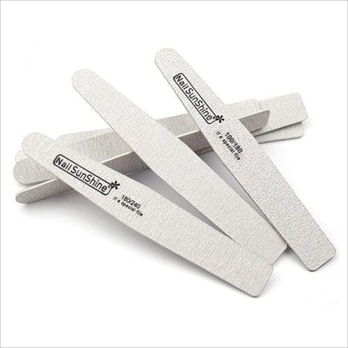 10 pcs Wood Nail Files 180/240 100/180 zebra nail file Manicure Wood Sanding Nails Files emery board