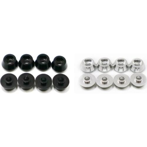 16Pcs Rod Screw Gasket Shim Washer Rest for WPL C14 C24 C34 C44 MN D90 D91 D99S RC Car, 8 Pcs Black & 8Pcs Silver