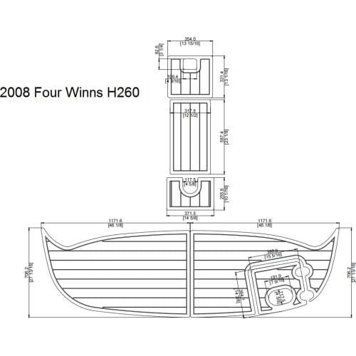 2008 Four Winns H260 Swim Platform Pad Boat EVA Teak Decking 1/4" 6mm