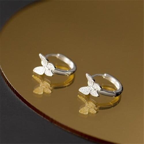 2021 New Fashion Bohemian Punk Vintage Earrings Jewelry Women Gold Silver Color Matte Butterfly Drop Earrings Tibetan Silver