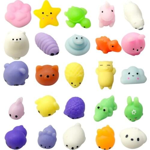 25pcs Kawaii Squishy Animal Toys Stress Relief Toys Mochi Toys Mini Animals Cat Cute Decompression Fidget Toys Christmas Gift