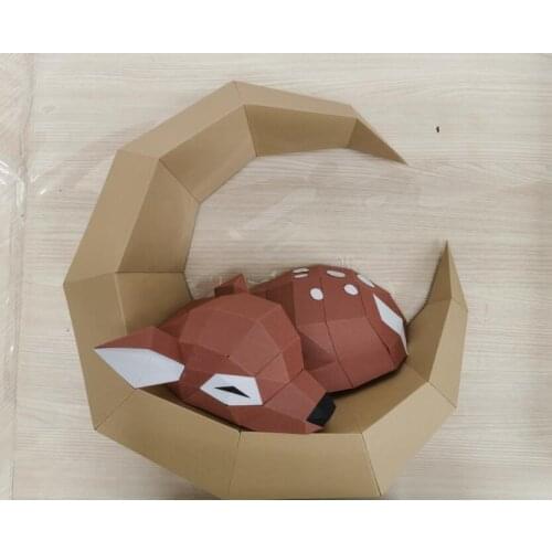 3D Paper Model Handmade Moon Deer DIY Wall Papercraft Home Decor Wall Decoration Puzzles Educational DIY Kids Toys 5956