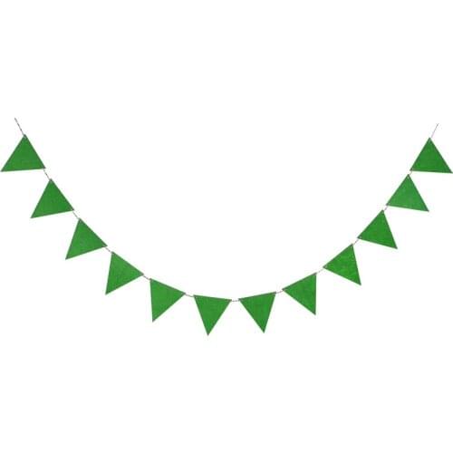 4M 12 Flags 8M 18 Flags Green Pennants Natual Bunting Banner Flags Birthday Friends' Bee Wedding Flags Decoration Supplies