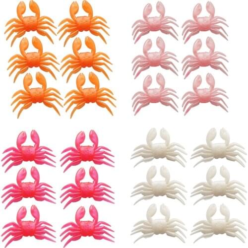 6PCS Vivid Bait Set Sea Fishing Crank Bait 3D Soft Shrimp Lure Saltwater Freshwater Sea Fishing Tackle